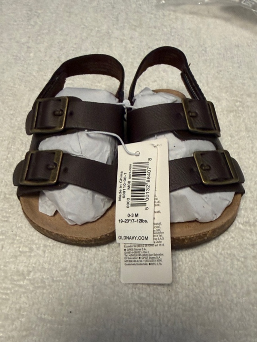 Old Navy Dark Brown Double Buckle Toddler Sandals